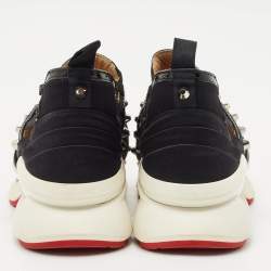 Christian Louboutin Black Neoprene 123 Run Sneakers Size 37.5
