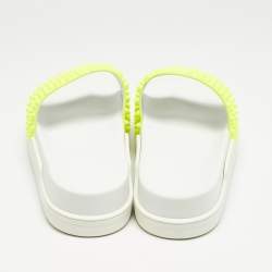 Christian Louboutin Yellow Rubber Spike Pool Fun Slide Sandals Size 41