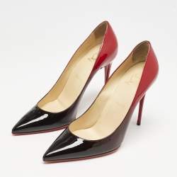 Christian Louboutin Black/Red Patent Leather Kate Pumps Size 40