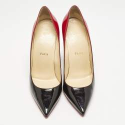Christian Louboutin Black/Red Patent Leather Kate Pumps Size 40