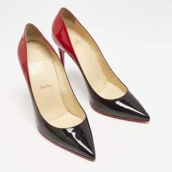 Christian Louboutin Black/Red Patent Leather Kate Pumps Size 40