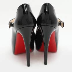 Christian Louboutin Black Patent Leather Jane Vendome Platform Pumps Size 36