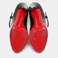 Christian Louboutin Black Patent Leather Jane Vendome Platform Pumps Size 36