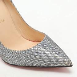 Christian Louboutin Silver Glitter Pigalle Follies Pumps Size 39.5