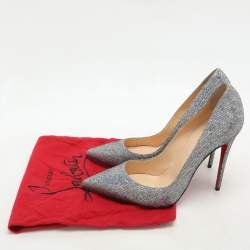 Christian Louboutin Silver Glitter Pigalle Follies Pumps Size 39.5