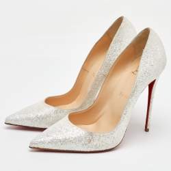 Christian Louboutin Silver Glitter Kate Pumps Size 40.5