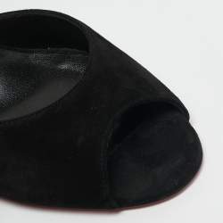 Christian Louboutin Black Suede Lipsita Slide Sandals Size 39