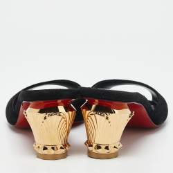 Christian Louboutin Black Suede Lipsita Slide Sandals Size 39