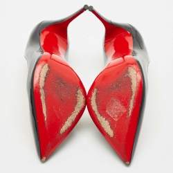 Christian Louboutin Black Patent Leather Doracora Red Heart Pumps Size 40