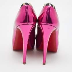 Christian Louboutin Multicolor Zebra Print Suede and Leather Asteroid Platform Pumps Size 38