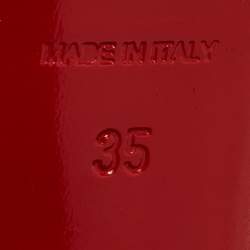 مملوكة مسبقًا حذاء كعب عالي كريستيان لوبوتان جلد أسود لامع سبيك ليدي بيب مقاس 35