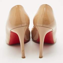 Christian Louboutin Beige Patent Leather Fifi Pumps Size 38.5
