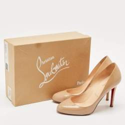 Christian Louboutin Beige Patent Leather Fifi Pumps Size 38.5