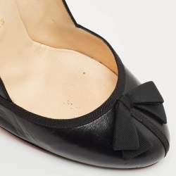 Christian Louboutin Black Leather and Grosgrain Lavalliere Pumps Size 38.5