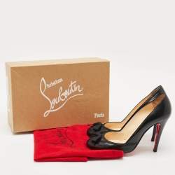 Christian Louboutin Black Leather and Grosgrain Lavalliere Pumps Size 38.5