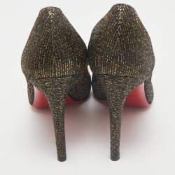 Christian Louboutin Metallic Two Tone Glitter Love Me Lady Bow Pumps Size 39.5