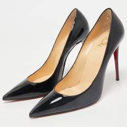 Christian Louboutin Black Patent Leather Pigalle Pumps Size 38.5