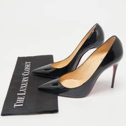 Christian Louboutin Black Patent Leather Pigalle Pumps Size 38.5