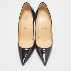 Christian Louboutin Black Patent Leather Pigalle Pumps Size 38.5