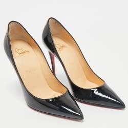 Christian Louboutin Black Patent Leather Pigalle Pumps Size 38.5