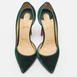Christian Louboutin Dark Green Velvet Iriza Pumps Size 37