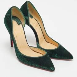 Christian Louboutin Dark Green Velvet Iriza Pumps Size 37