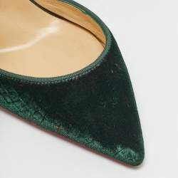 Christian Louboutin Dark Green Velvet Iriza Pumps Size 37
