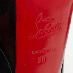 Christian Louboutin Black Patent Leather Vendome 120 Peep Toe Pumps Size 38