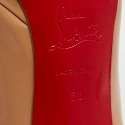 Christian Louboutin Beige Patent Leather Pigalle Plato Pumps Size 38