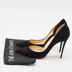 Pre Owned Christian Louboutin Black Velvet Iriza Pointed Toe D'orsay Pumps Size 39