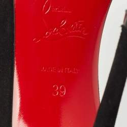 Pre Owned Christian Louboutin Black Velvet Iriza Pointed Toe D'orsay Pumps Size 39