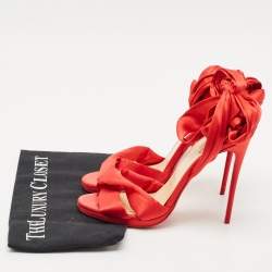 Christian Louboutin Red Satin Tres Frais Sandals Size 39