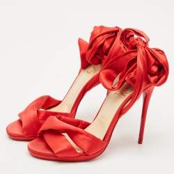 Christian Louboutin Red Satin Tres Frais Sandals Size 39