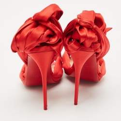Christian Louboutin Red Satin Tres Frais Sandals Size 39