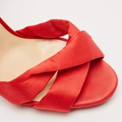 Christian Louboutin Red Satin Tres Frais Sandals Size 39