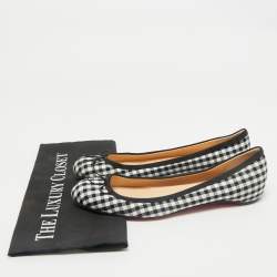 Christian Louboutin White/Black Canvas  Ballet Flats Size 39.5