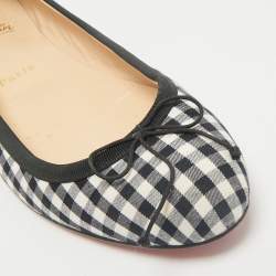 Christian Louboutin White/Black Canvas  Ballet Flats Size 39.5