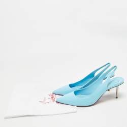 Christian Louboutin Blue Patent Kate Sling 85 Pumps Size 39