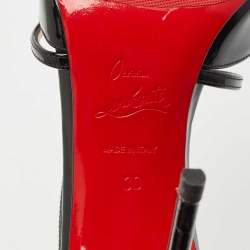 Christian Louboutin Black Patent Leather Cross Blake D'orsay Pumps Size 39