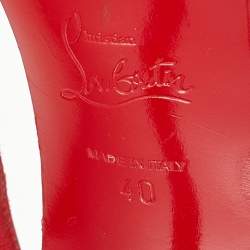 Pre Owned Christian Louboutin Red Patent Leather Rosalie Sandals Size 40