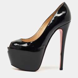 Christian Louboutin Black Patent Leather Daffodile Pumps Size 37