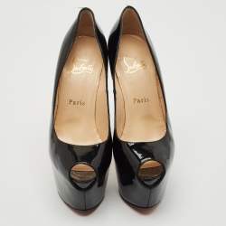 Christian Louboutin Black Patent Leather Daffodile Pumps Size 37