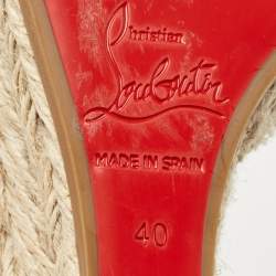 Christian Louboutin Yellow Patent Leather Mafaldina Zeppa Wedge Ankle Strap Sandals Size 40