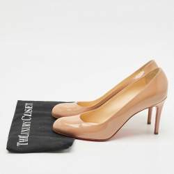 Christian Louboutin Beige Patent Leather Simple Pumps Size 40.5