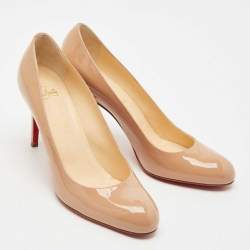 Christian Louboutin Beige Patent Leather Simple Pumps Size 40.5