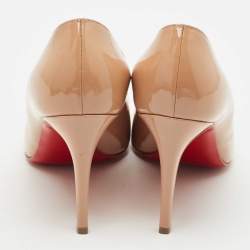 Christian Louboutin Beige Patent Leather Simple Pumps Size 40.5
