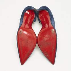 Christian Louboutin Navy Blue Suede Iriza D'orsay Pumps Size 40.5