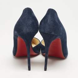 Christian Louboutin Navy Blue Suede Iriza D'orsay Pumps Size 40.5
