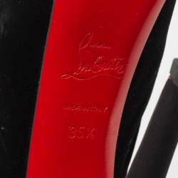 Christian Louboutin Black Velvet Highness Dragon Tattoo Platform Pumps Size 35.5
