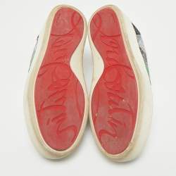 Christian Louboutin Multicolor Leather and Sequin Happyrui Sneakers Size 39